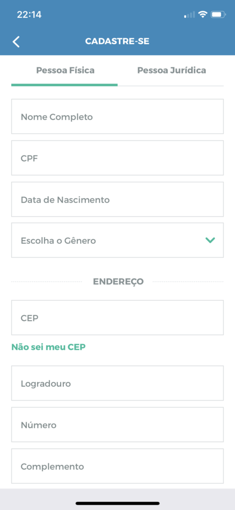 App MaxMilhas pro iOS: fazer cadastro